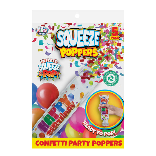 Squeeze Poppers Happy Birthday Confetti Cannon