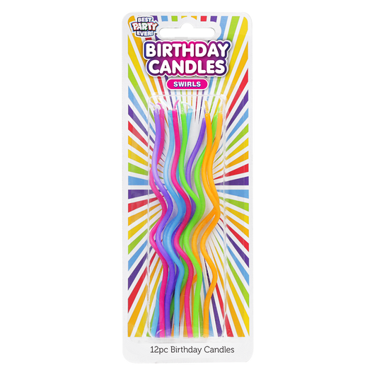 Colorful Tall Swirl Birthday Candles