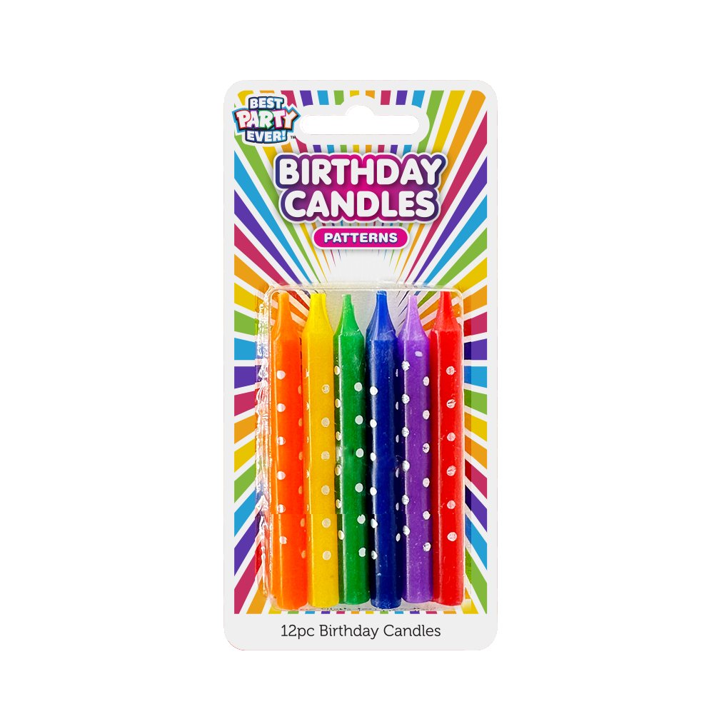 Assorted Color Polka Dot Birthday Candles