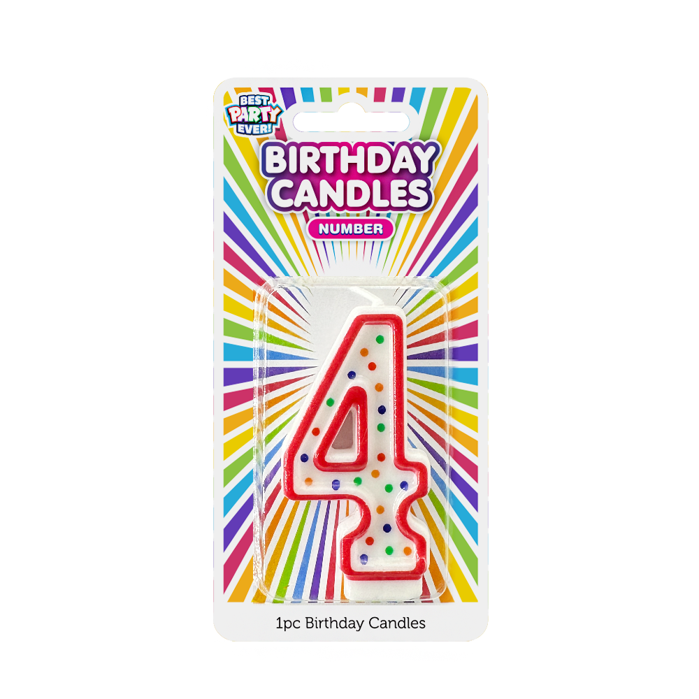 Number 4 Birthday Candle
