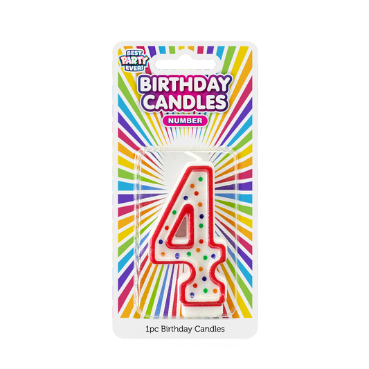 Number 4 Birthday Candle