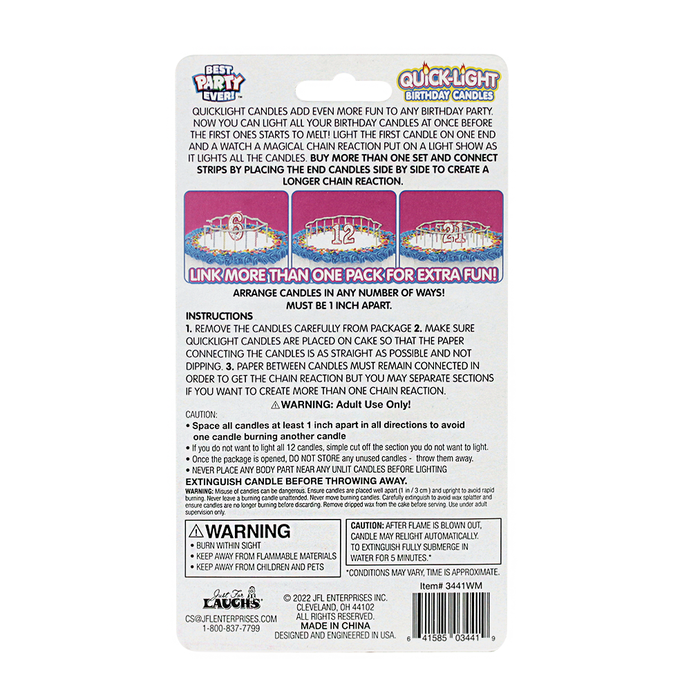 Primary Quick-Light Birthday Candles 4-Pack