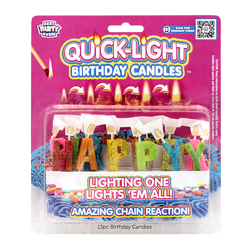 QuickLight Happy Birthday Letter Candles Best Party Ever!