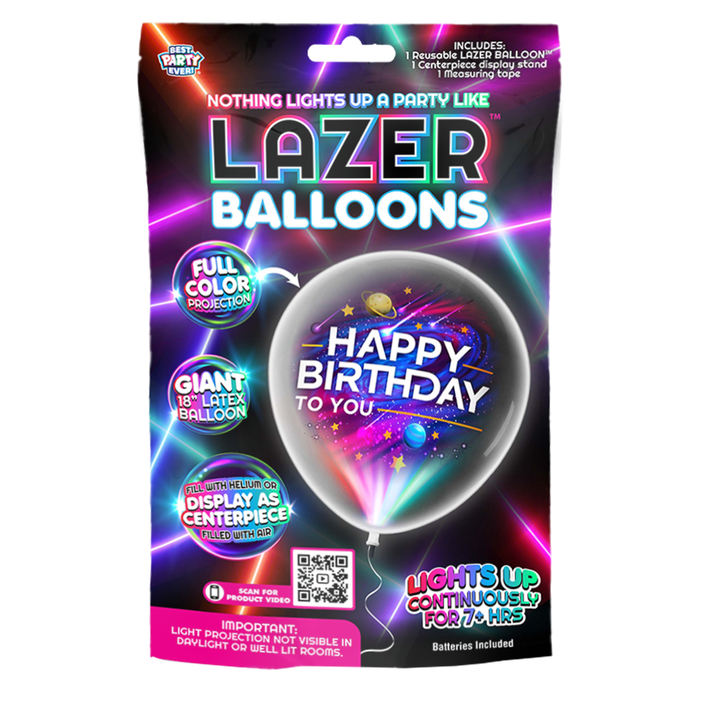 Lazer Balloons Happy Birthday Outer Space