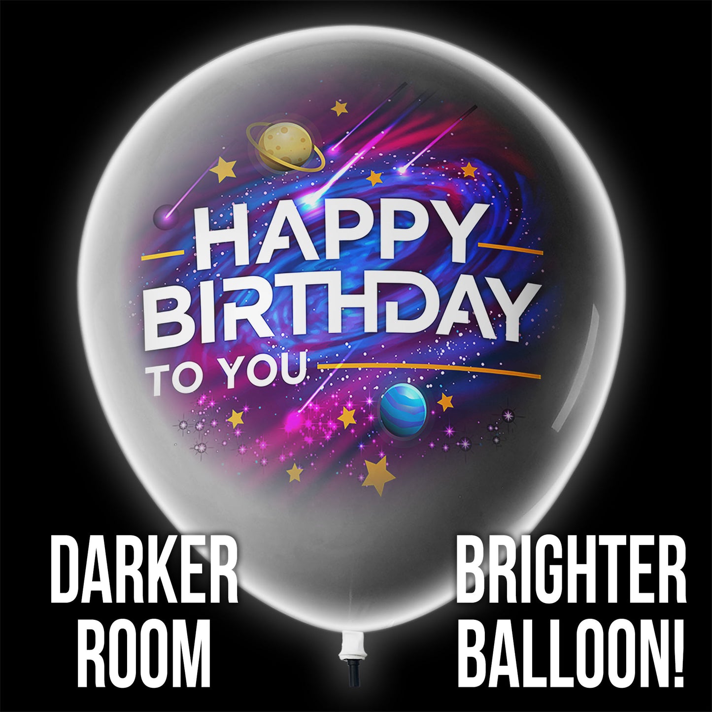 Lazer Balloons Happy Birthday Outer Space