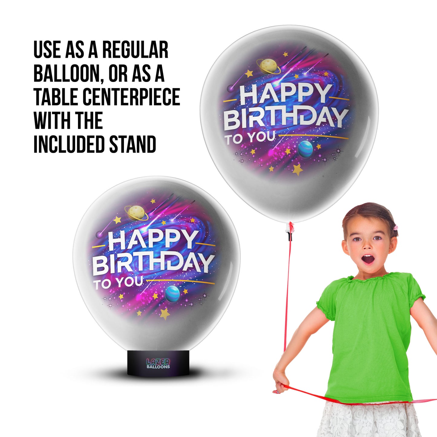 Lazer Balloons Happy Birthday Outer Space
