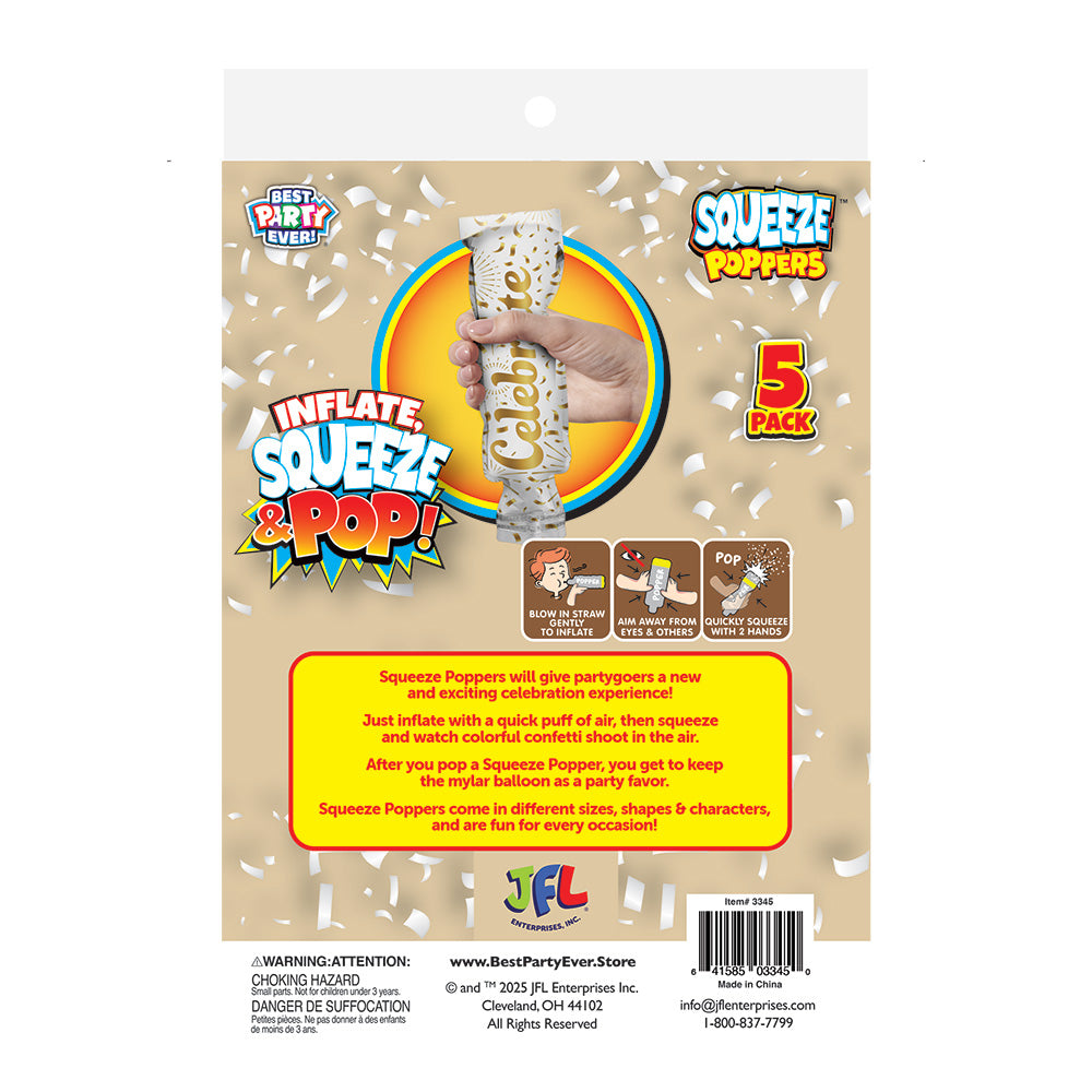 Squeeze Poppers Celebrate Confetti Cannon