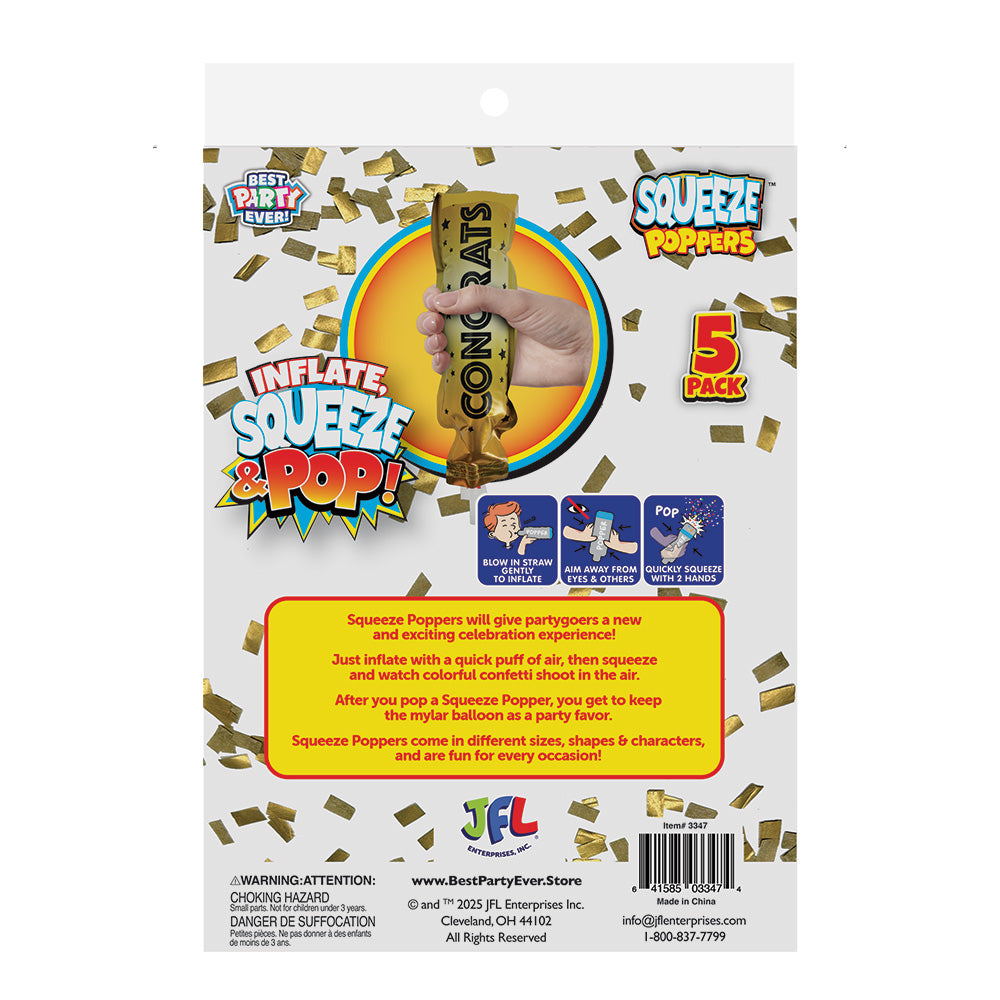 Squeeze Poppers Congrats Confetti Cannon