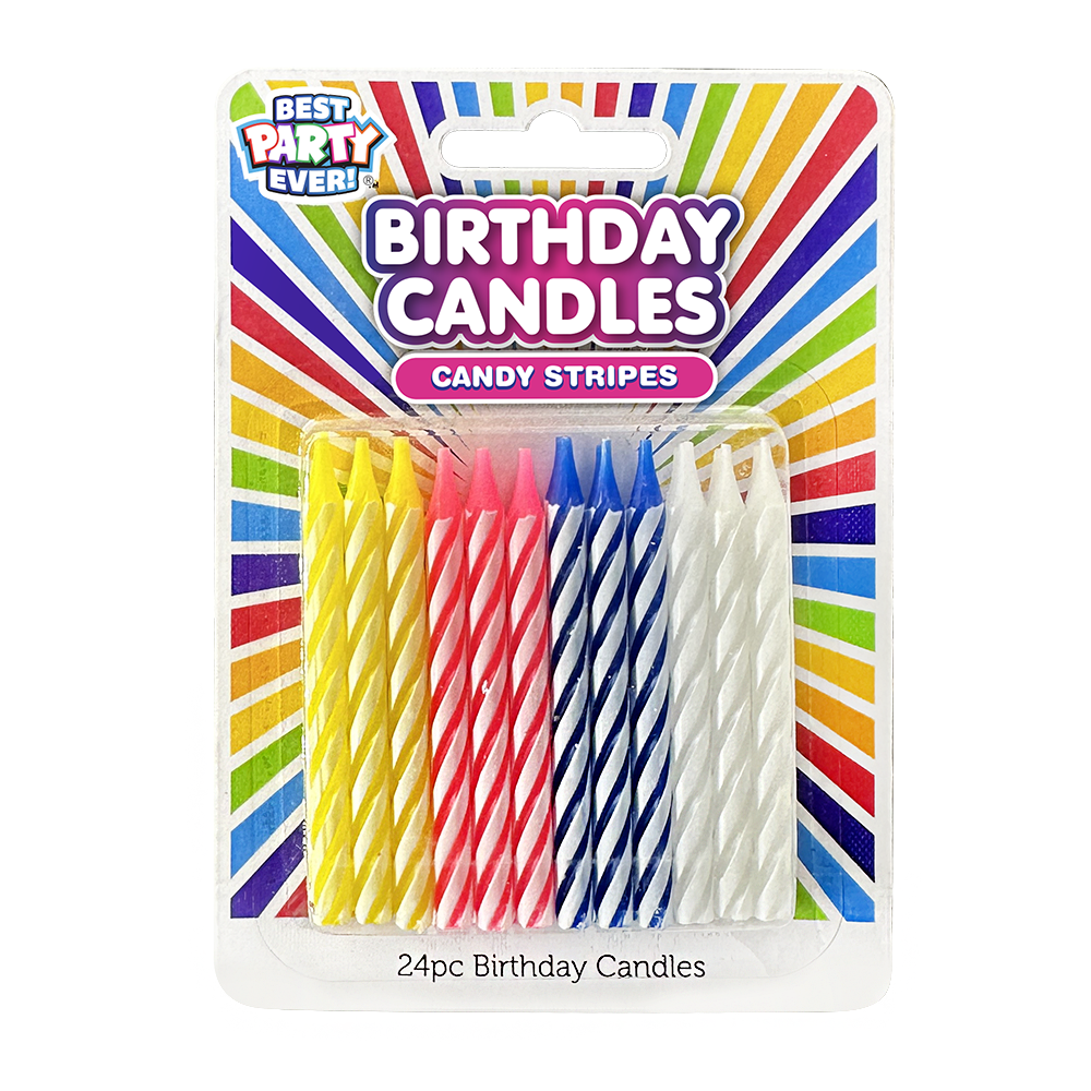 Pastel Candy Stripes Birthday Candles