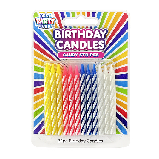 Pastel Candy Stripes Birthday Candles