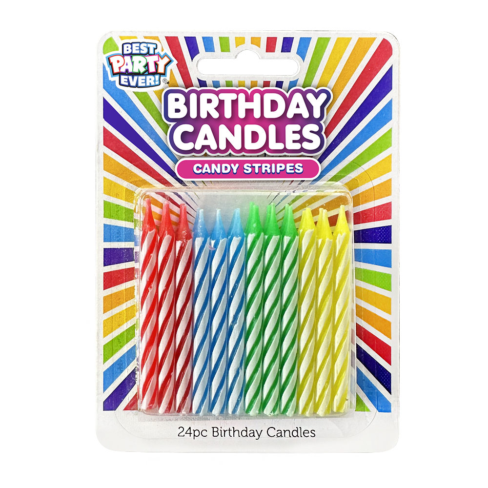 Primary Candy Stripes Birthday Candles