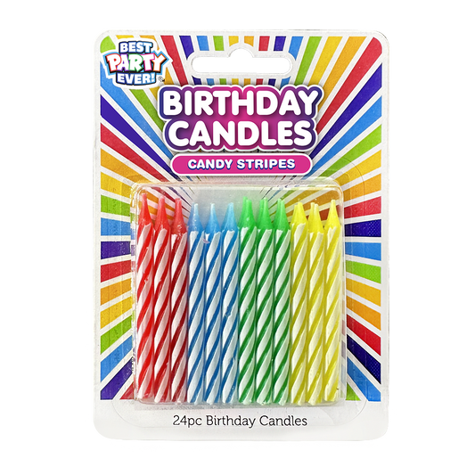 Primary Candy Stripes Birthday Candles