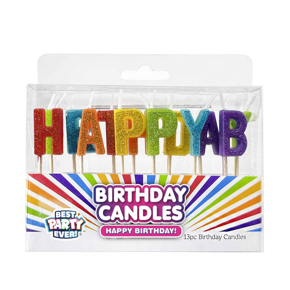 Glitter Happy Birthday Letter Candles