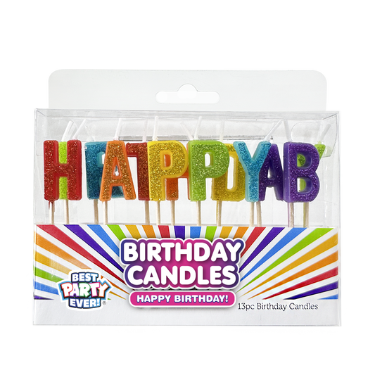 Glitter Happy Birthday Letter Candles