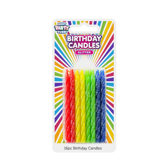 Primary Color Glitter Birthday Candles