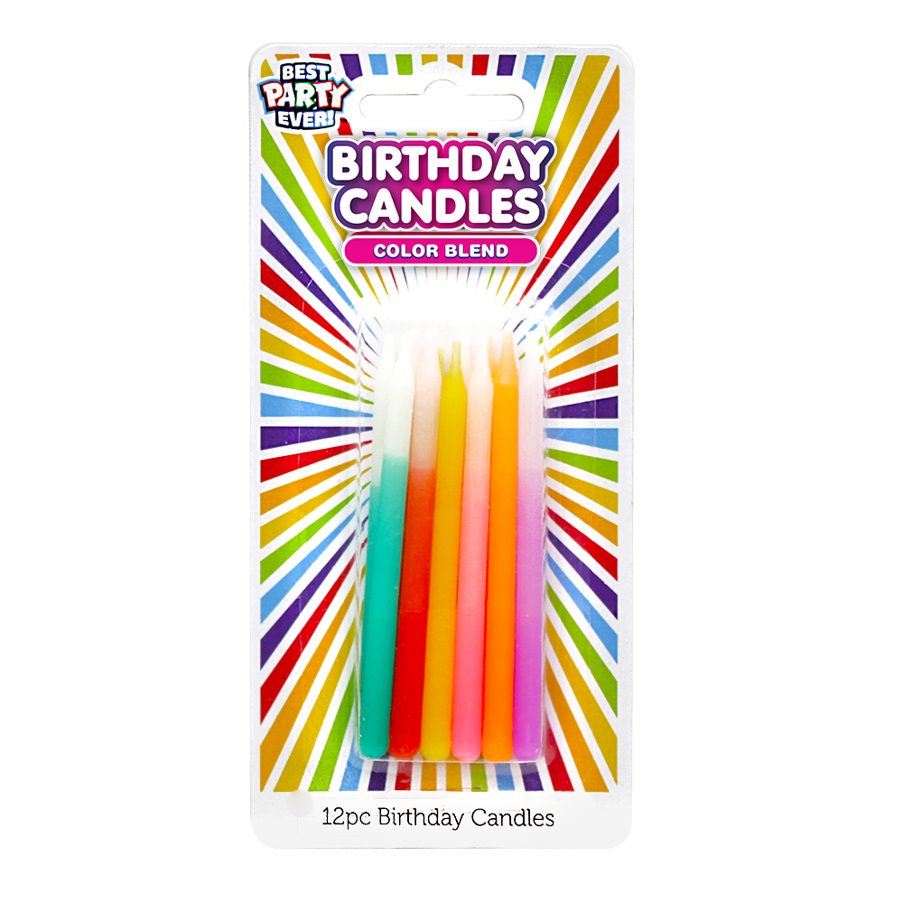 Color Blended Taper Birthday Candles