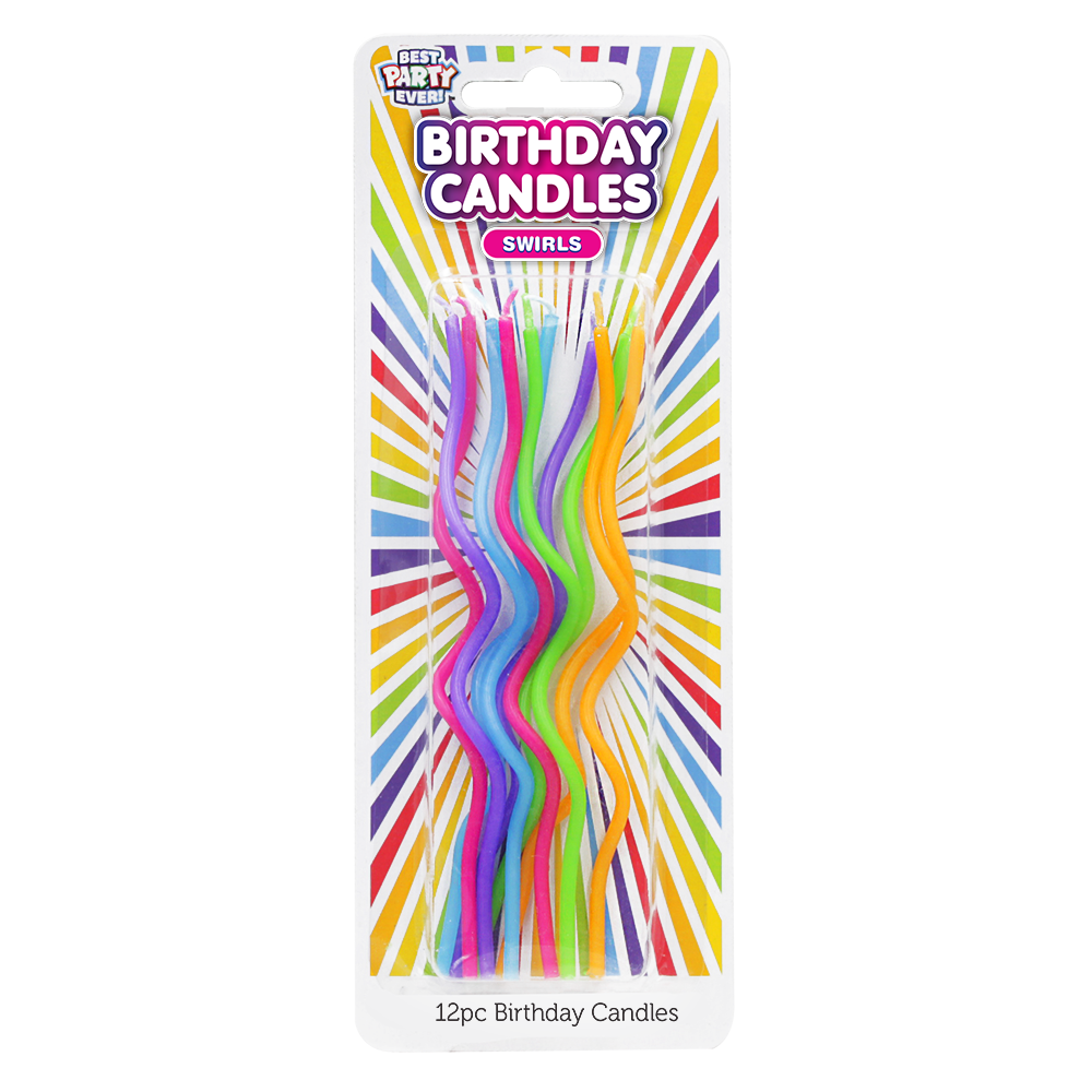 Colorful Tall Swirl Birthday Candles