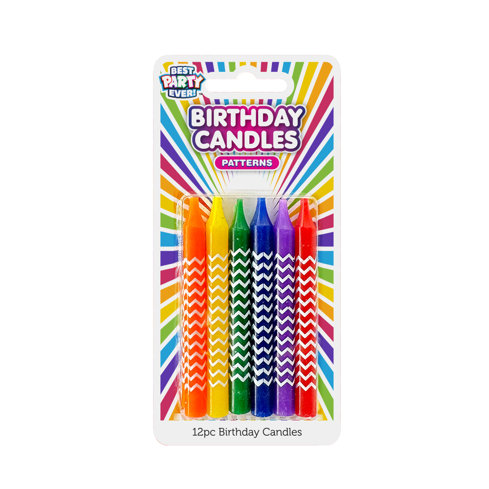 Assorted Color Chevron Birthday Candles