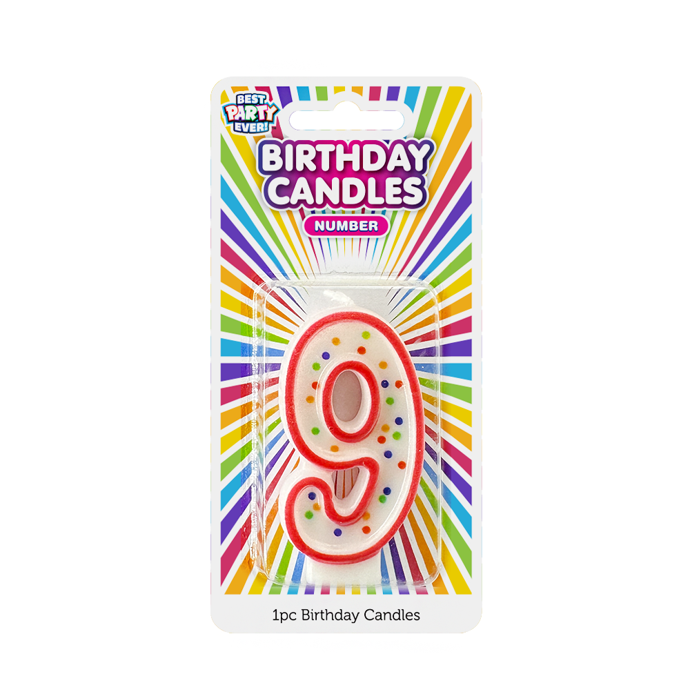 Number 9 Birthday Candle