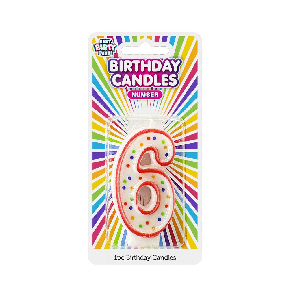 Number 6 Birthday Candle