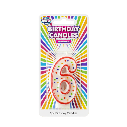 Number 6 Birthday Candle