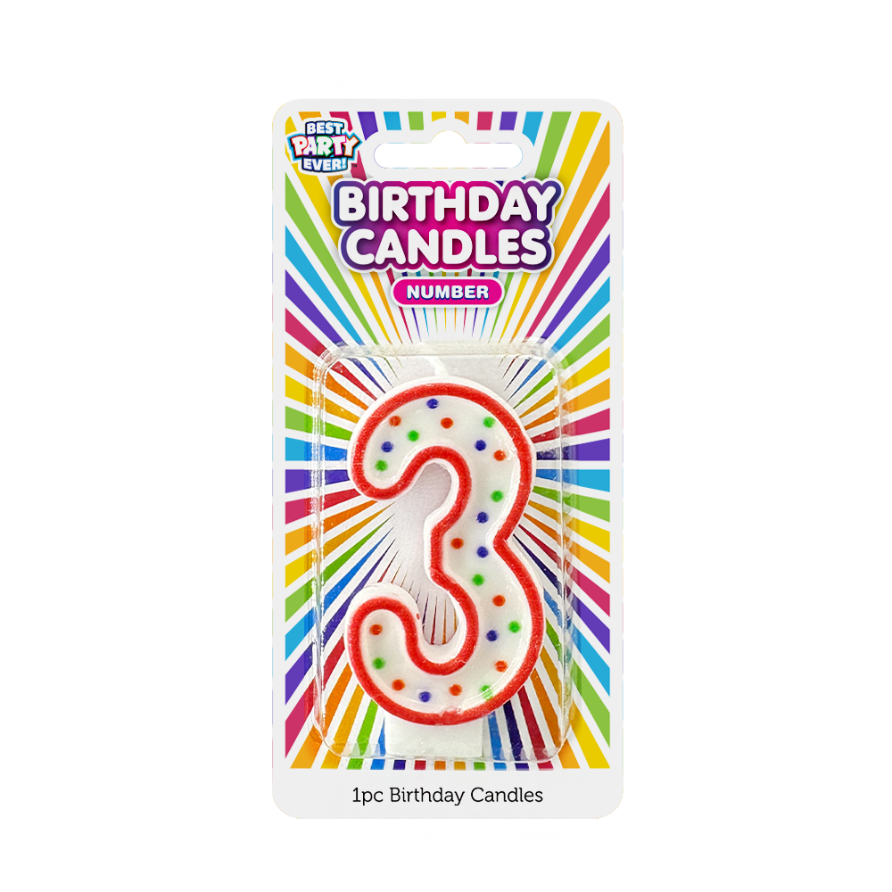 Number 3 Birthday Candle