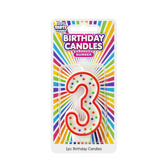 Number 3 Birthday Candle