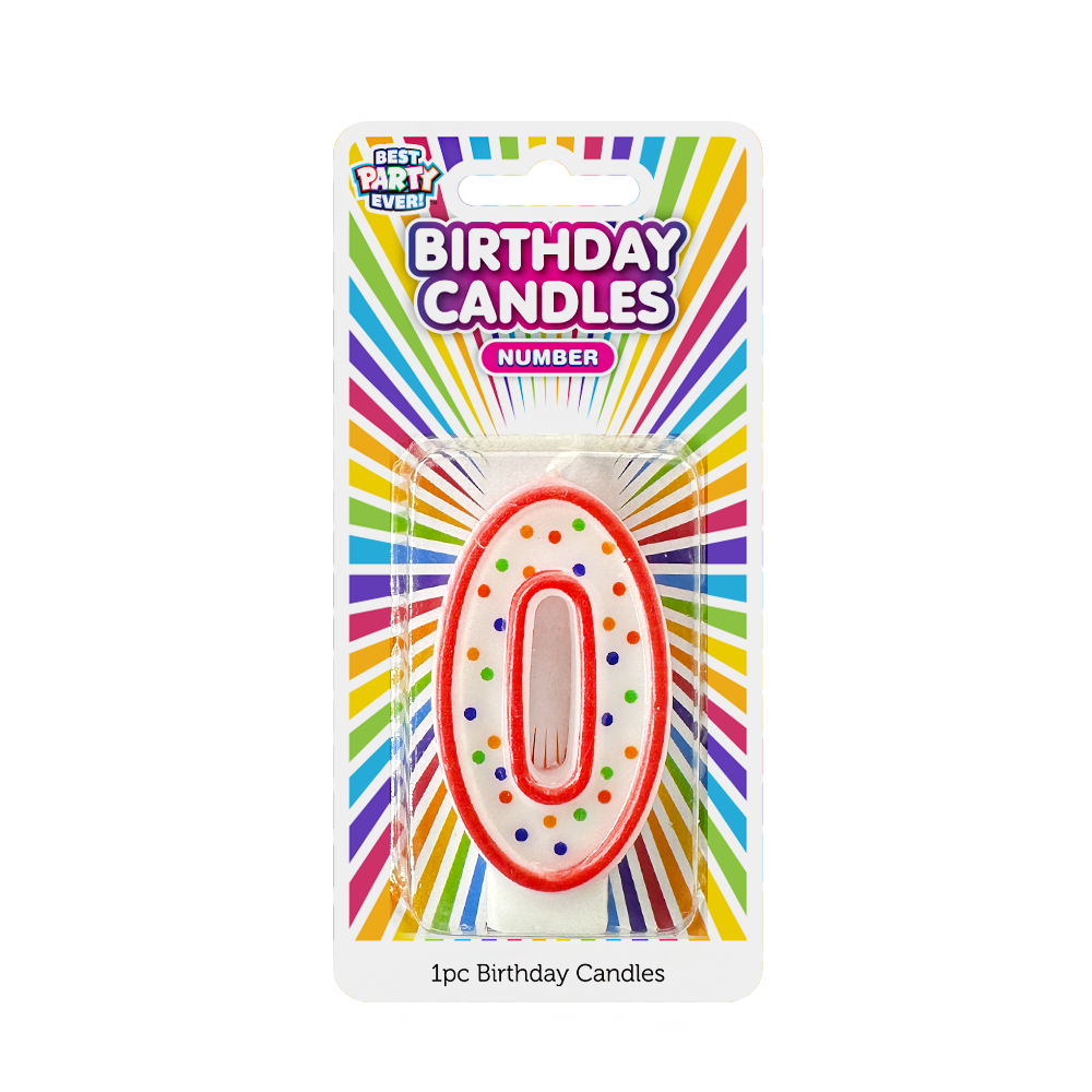 Number 0 Birthday Candle