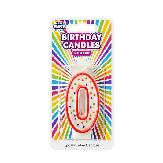 Number 0 Birthday Candle