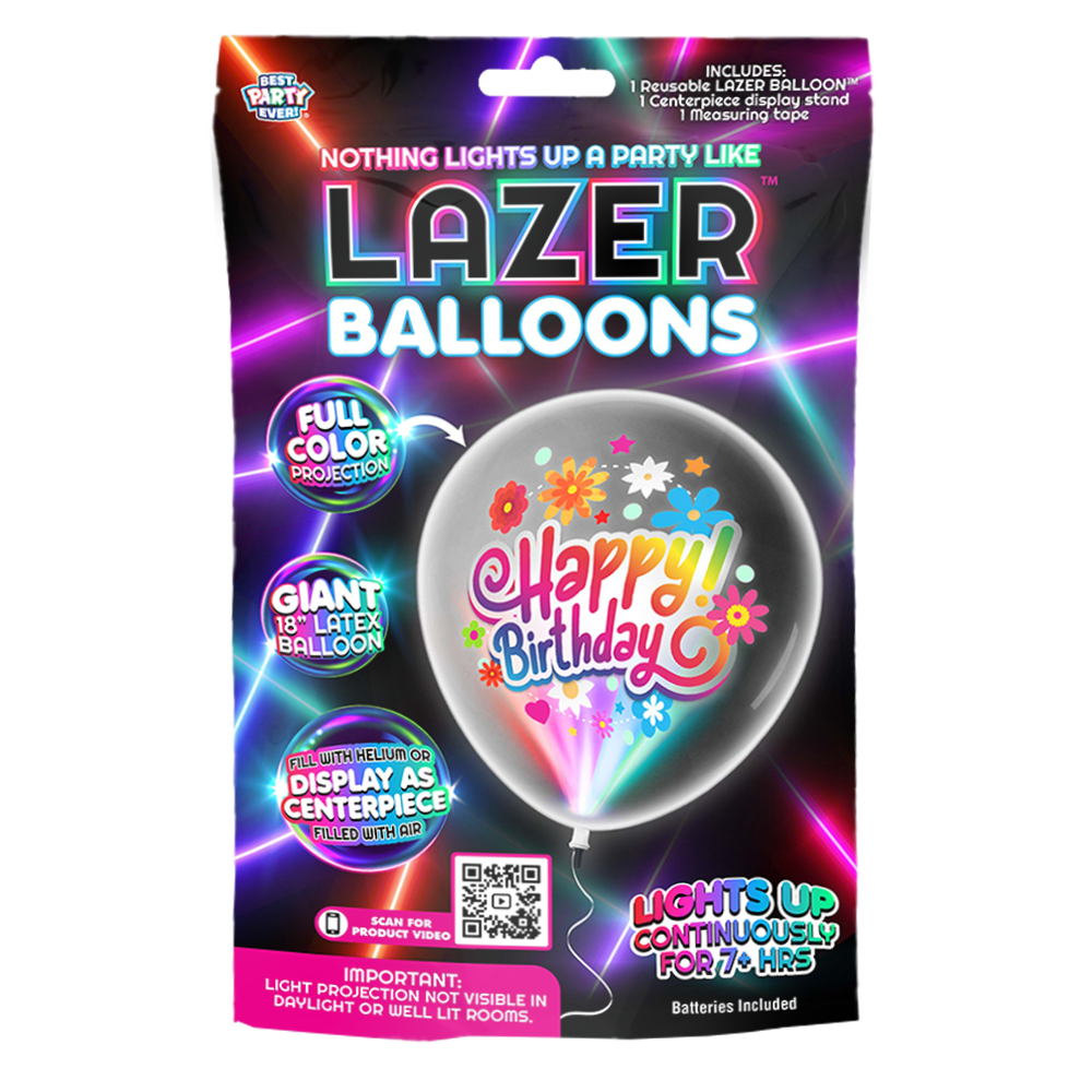 Lazer Balloons Happy Birthday Flowers