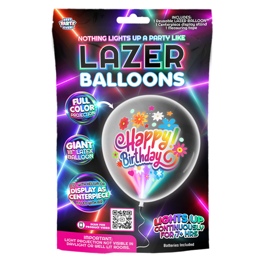 Lazer Balloons Happy Birthday Flowers