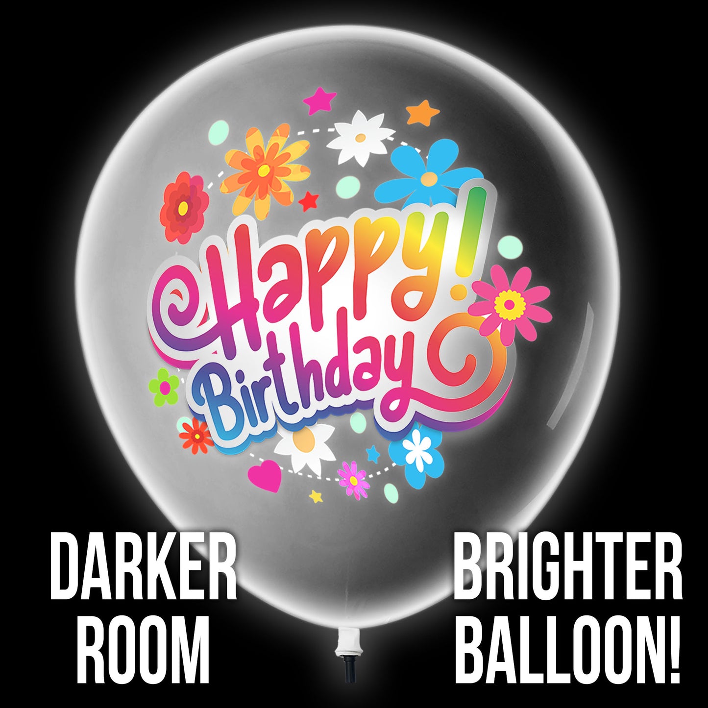 Lazer Balloons Happy Birthday Flowers