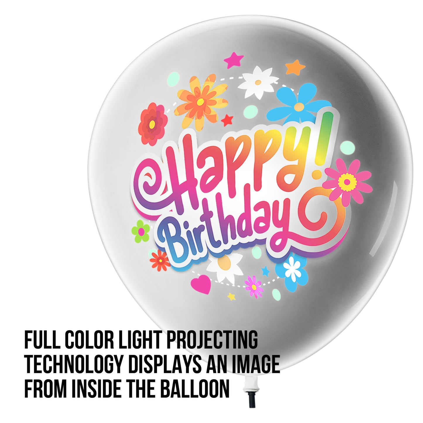 Lazer Balloons Happy Birthday Flowers