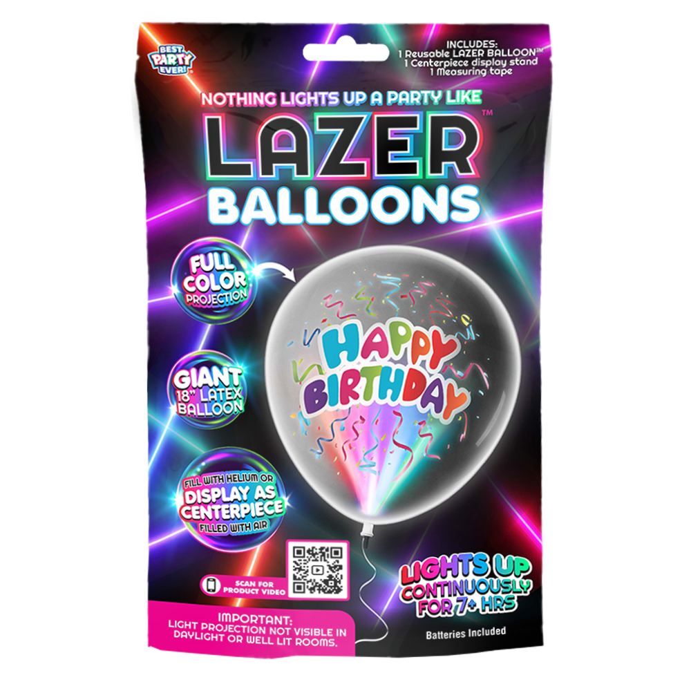 Lazer Balloons Happy Birthday Confetti