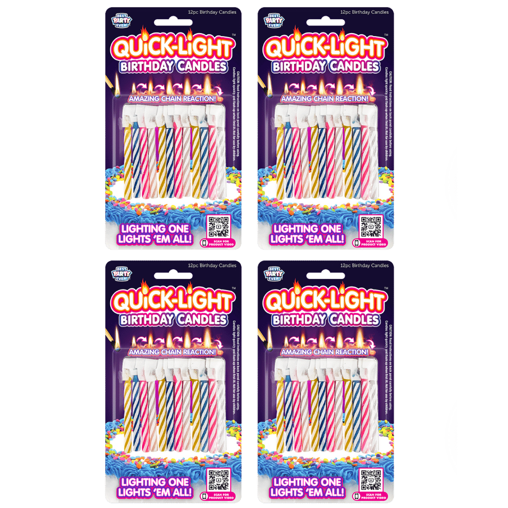 Pastel Quick-Light Birthday Candles 4-Pack