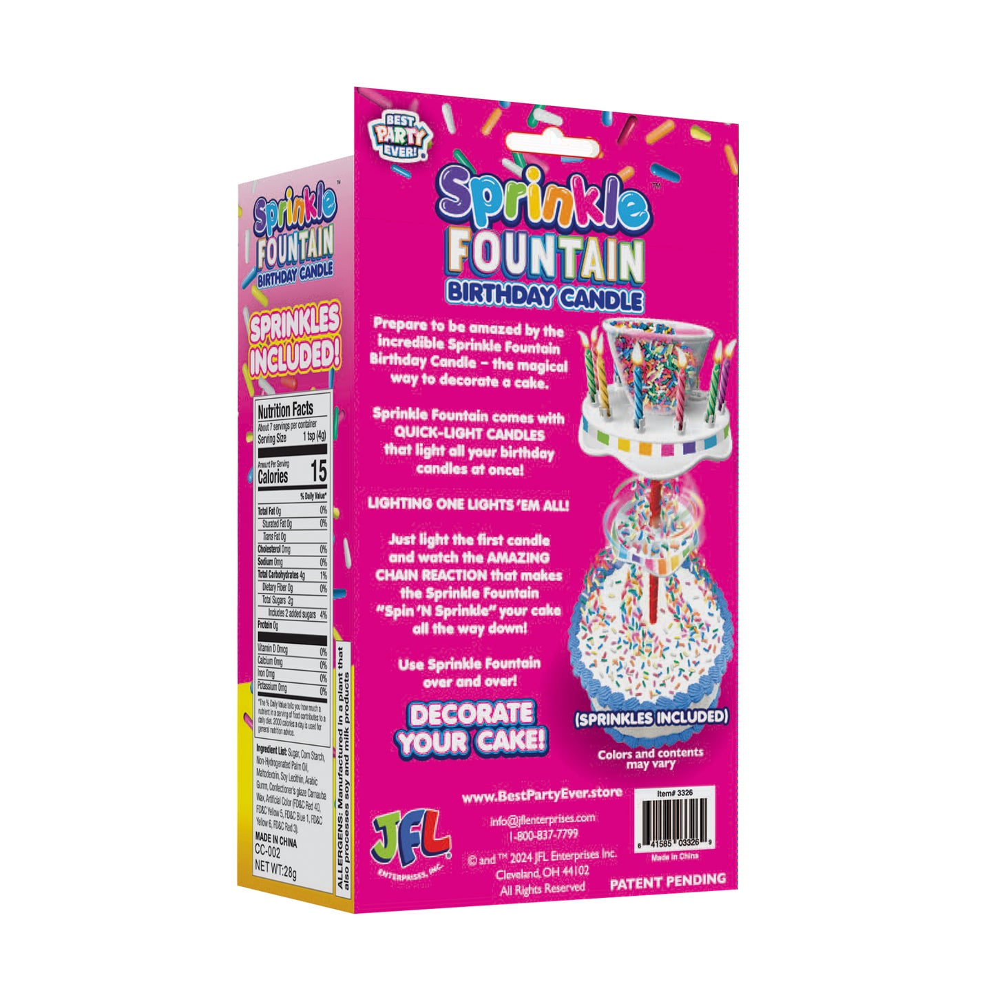 Sprinkle Fountain Birthday Candle