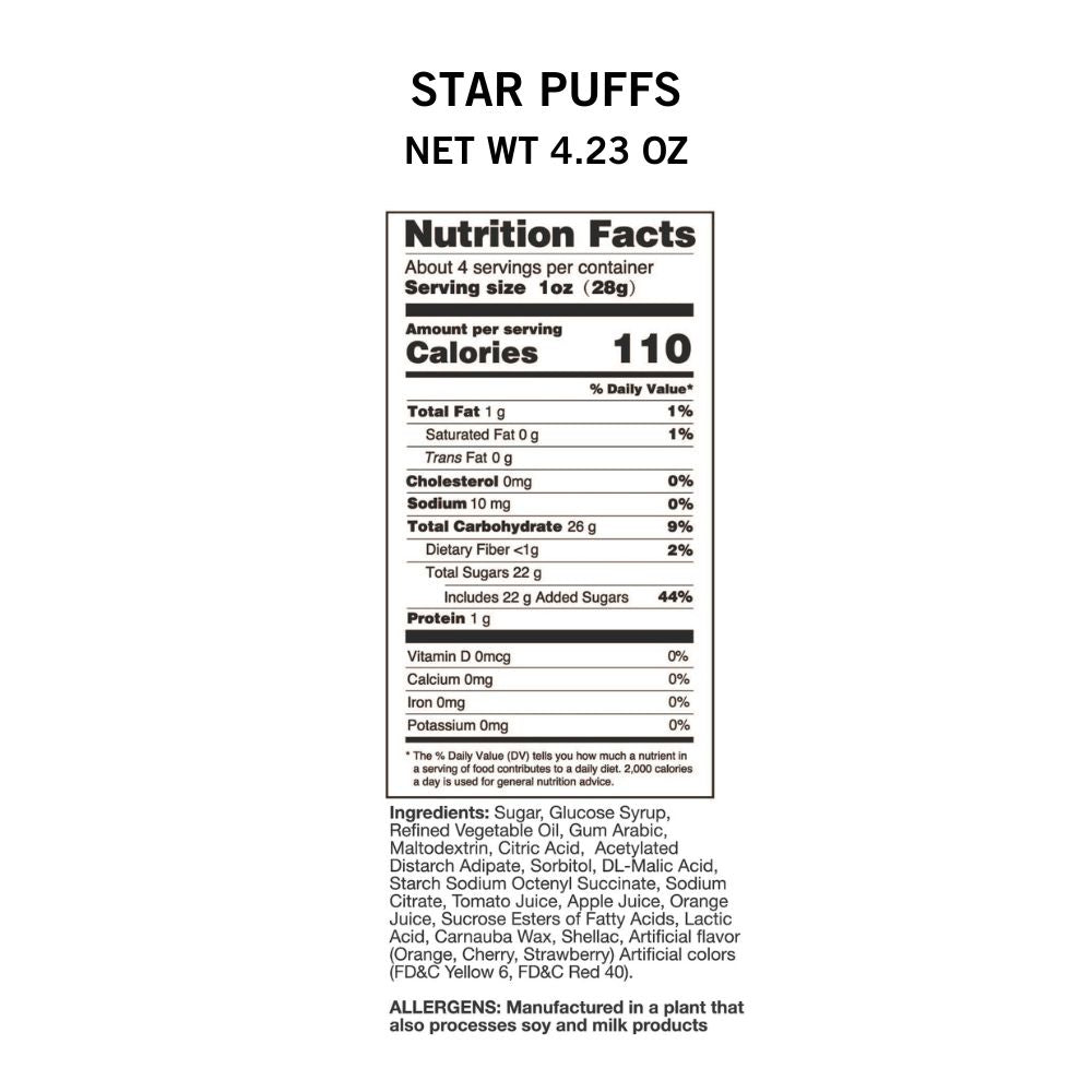 Freeze Dried Candy Star Puffs